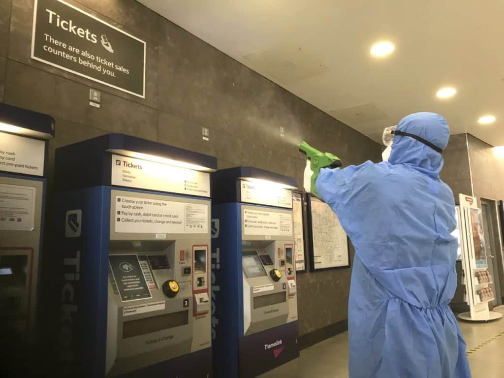 Electrostatic spray guns at Blackfriars