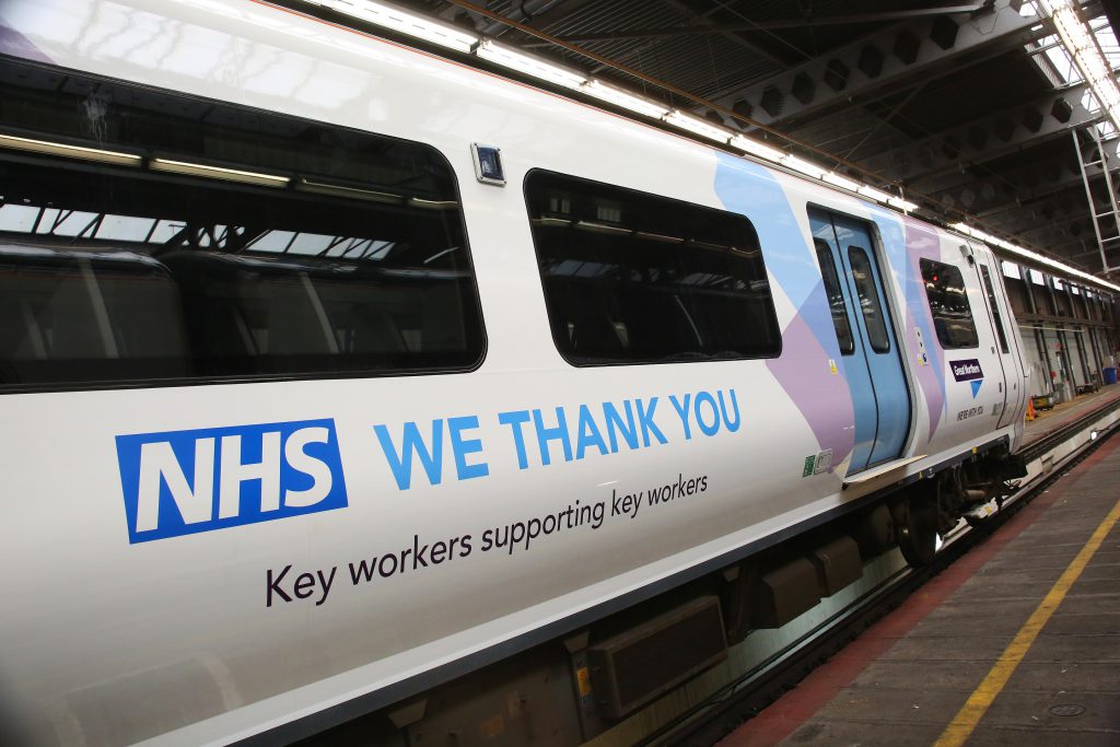 Specially key worker branded Great Northern train