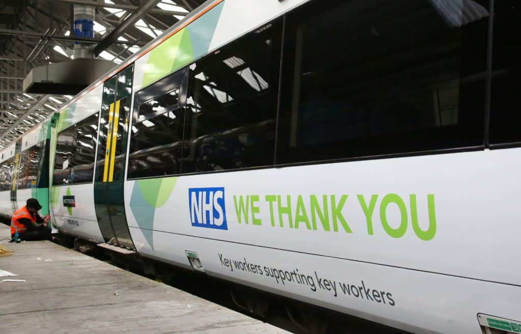 Specially key worker branded Southern train